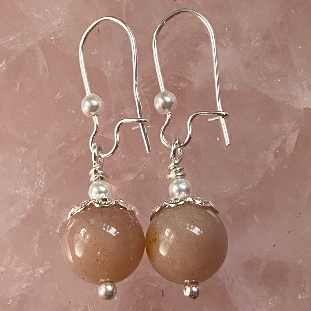 Peach Moonstone Earrings